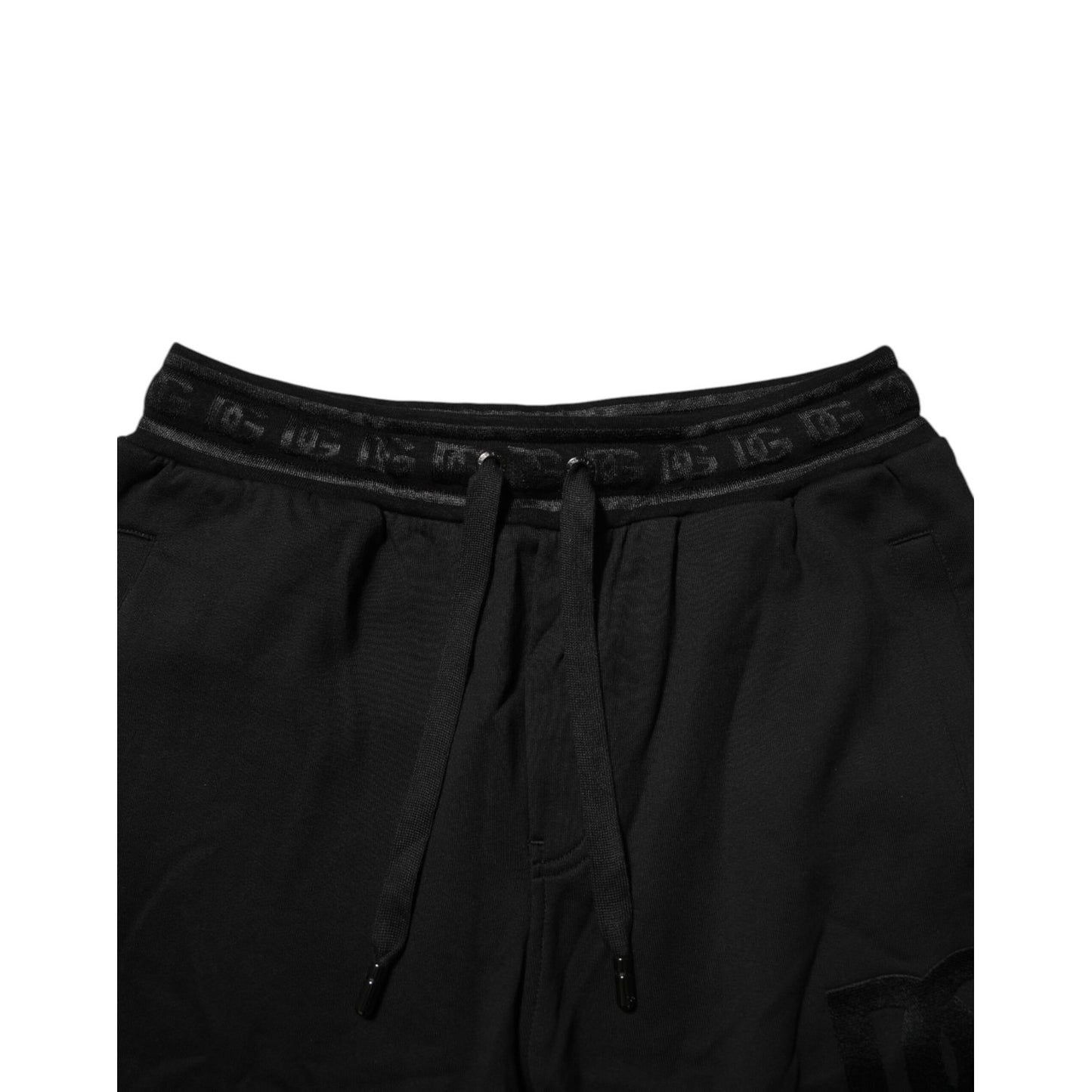 Dolce & Gabbana Black Cotton Drawstring Jogger Pants