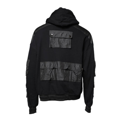 Dolce & Gabbana Black Cotton Hooded Sweatshirt Sweater