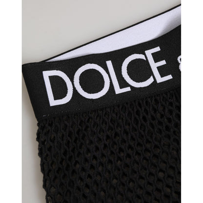 Dolce & Gabbana Black Cotton Logo Shorts Midi Trouser Underwear
