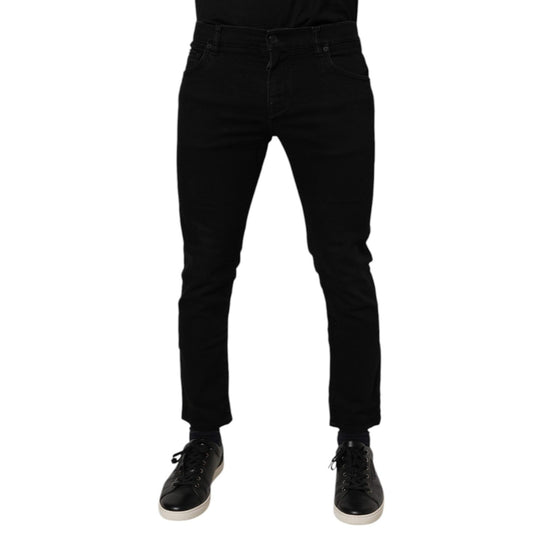 Dolce & Gabbana Black Cotton Skinny Jeans Men Trouser Pants Dolce & Gabbana