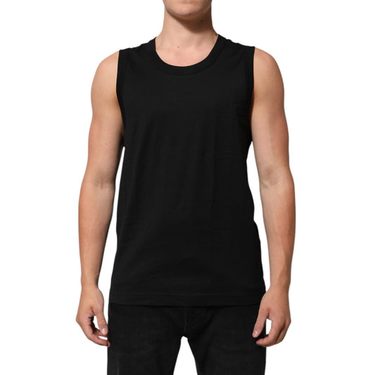 Dolce & Gabbana Black Cotton Sleeveless Underwear Men Tank Top Dolce & Gabbana