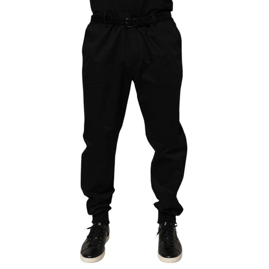 Dolce & Gabbana Black Cotton Stretch Casual Trouser Pants Dolce & Gabbana