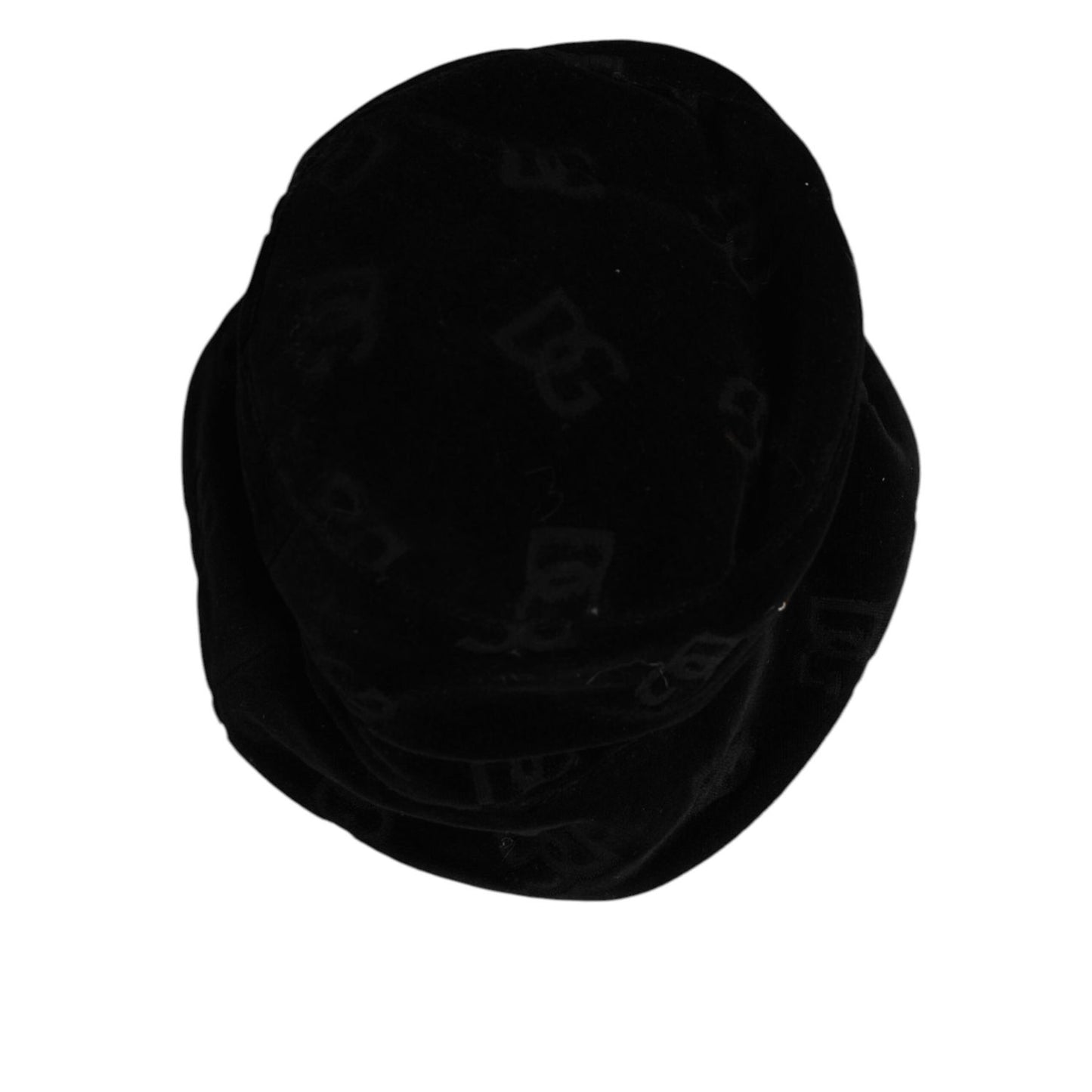 Dolce & Gabbana Black Cotton Suede Bucket Logo Capello Hat Dolce & Gabbana