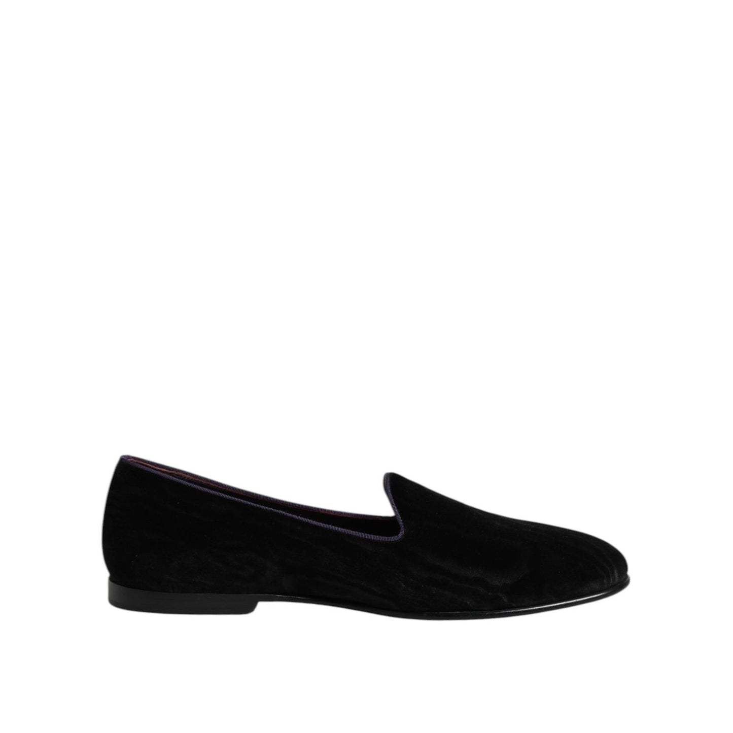 Dolce & Gabbana Black DG Crown Embroidery Loafers Slip On Shoes