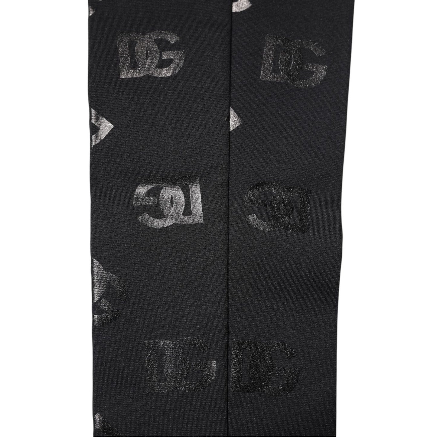 Dolce & Gabbana Black DG Logo Monogram Wool Stretch Arm Sleeves