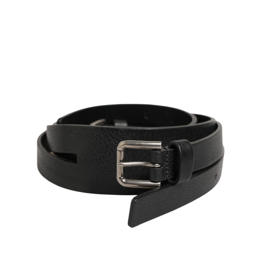 Dolce & Gabbana Black Double Strap Leather Gold Buckle Belt Dolce & Gabbana