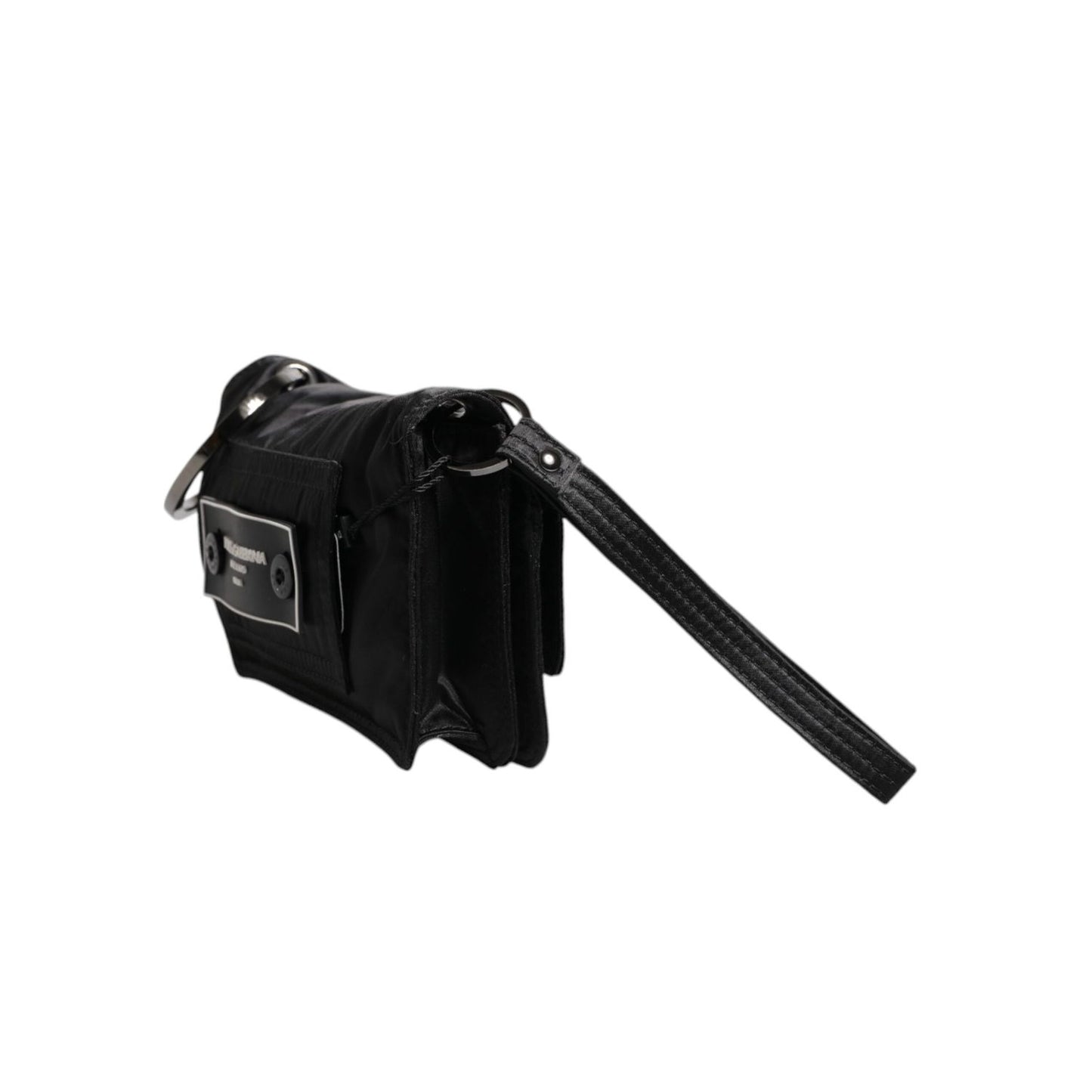 Dolce & Gabbana Black Fabric Logo Two Way Clutch Crossbody Bag