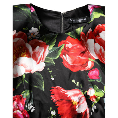 Dolce & Gabbana Black Floral Fiori Pittorici Bodycon Dress