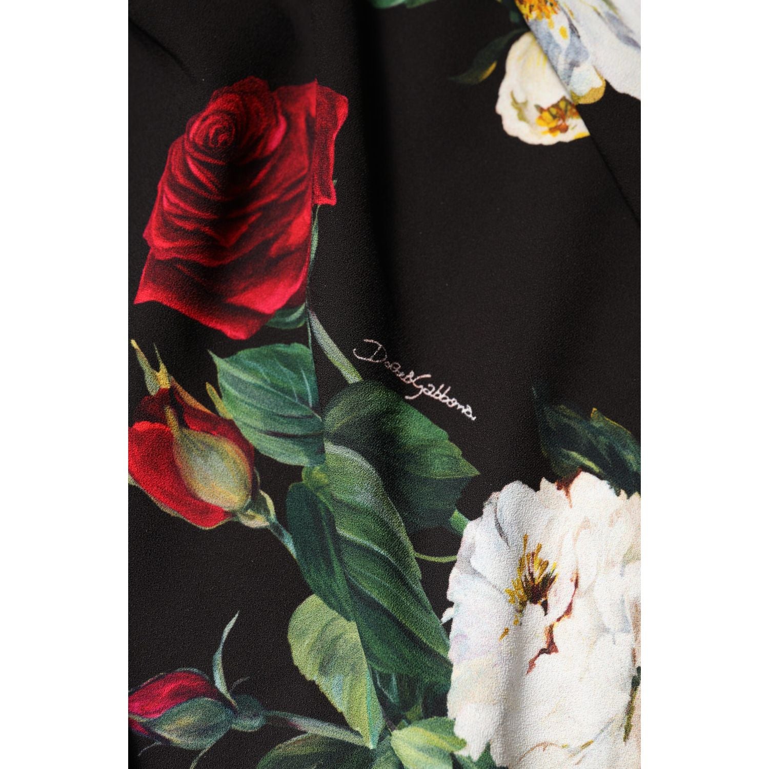 Dolce & Gabbana Black Floral Print Sleeveless Sheath Dress