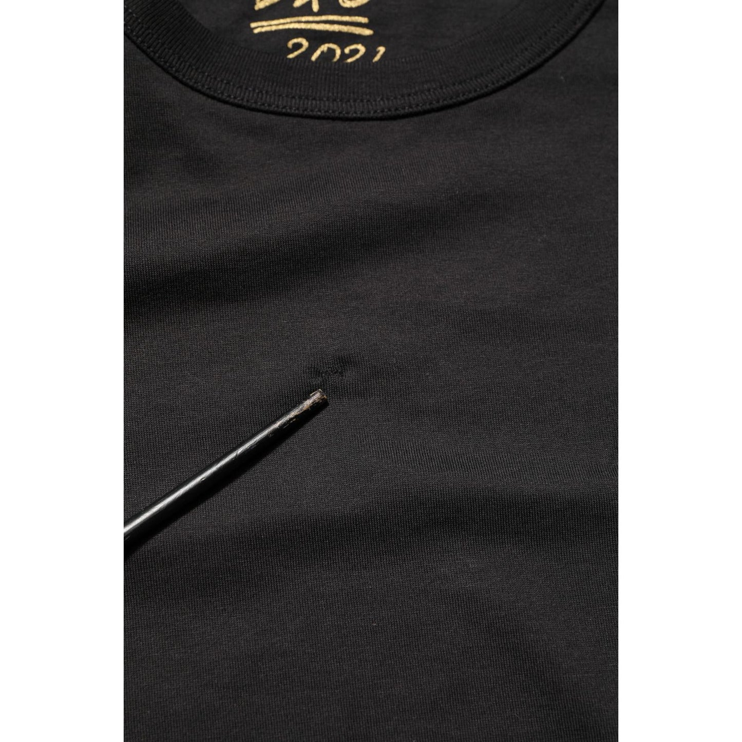 Dolce & Gabbana Black Goodluck 2021 Cotton Crew Neck T-shirt