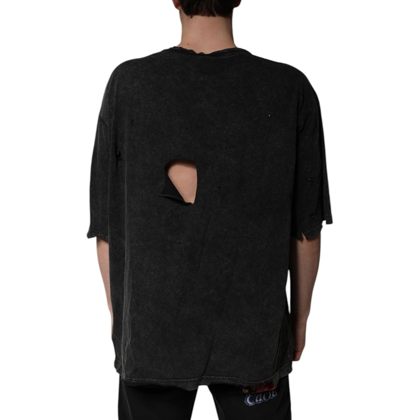 Dolce & Gabbana Black Graphic Print Cotton Crew Neck T-shirt