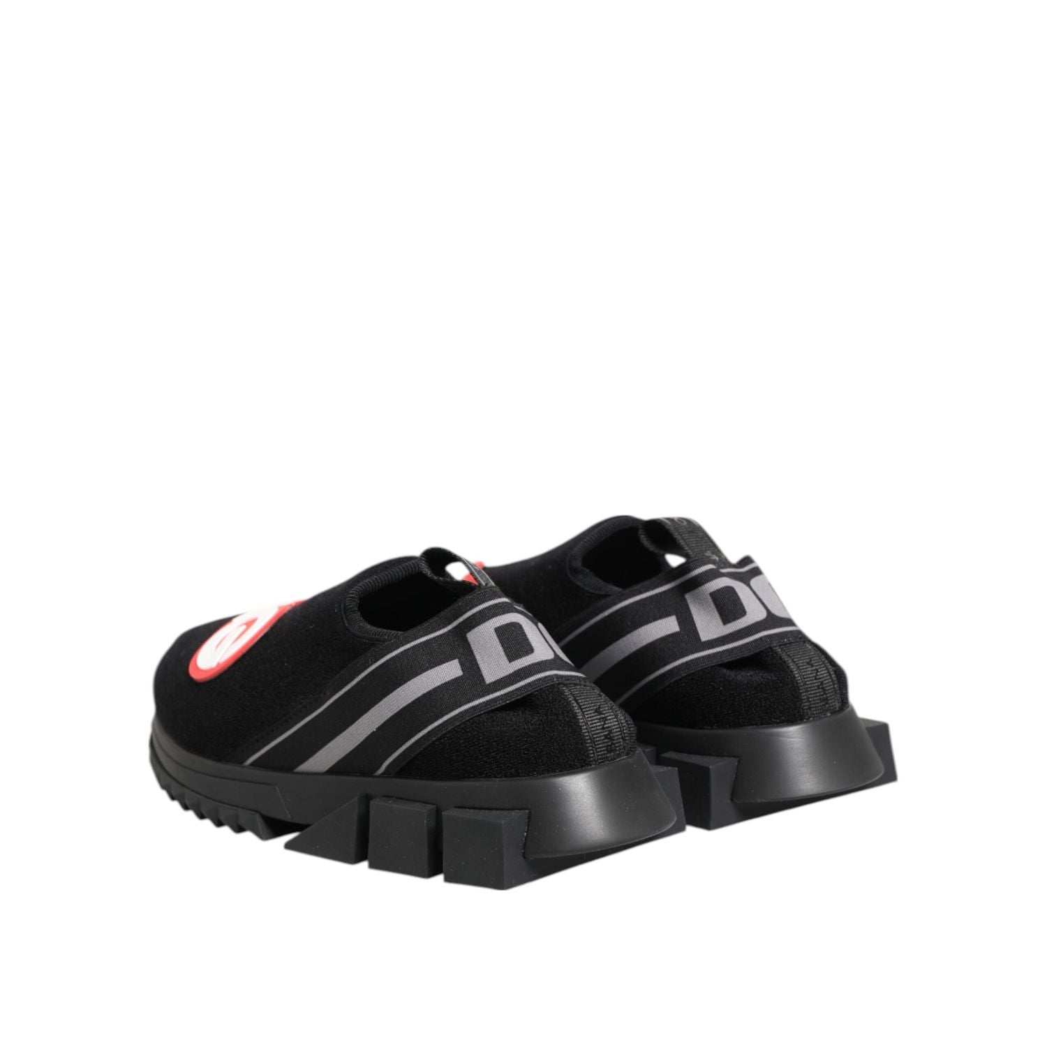 Dolce & Gabbana Black Grey Slip On Sorrento Sneakers Shoes