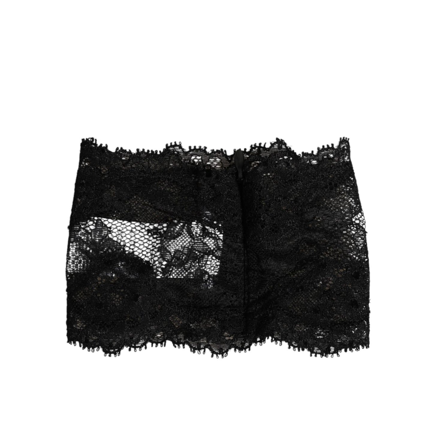 Dolce & Gabbana Black Lace Bandeau Bustier Top Sheer Stretch Underwear