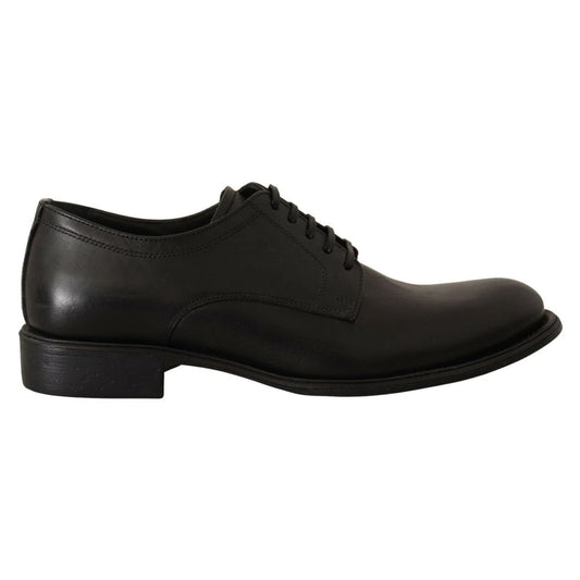 Dolce & Gabbana Black Lace Up Leather Men Formal Derby Shoes Dolce & Gabbana