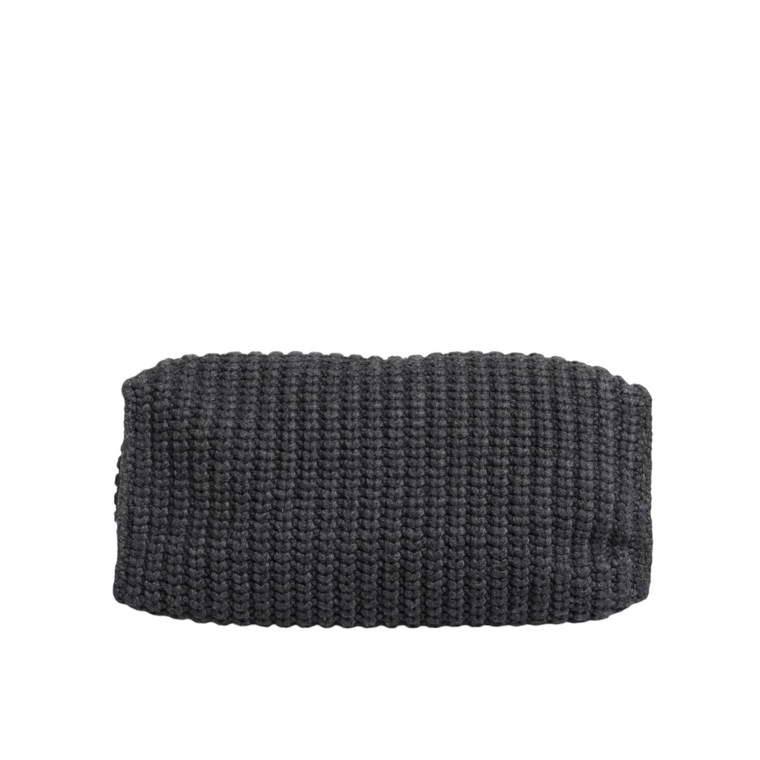 Dolce & Gabbana Black Large Knitted Crochet Shoulder Shopper DG Logo Bag