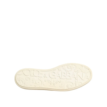 Dolce & Gabbana Black Leather Bee Crown Low Top Sneakers Shoes