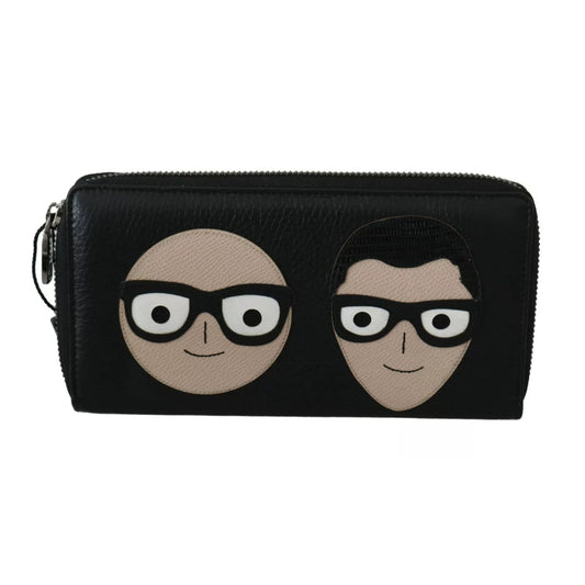 Dolce & Gabbana Black Leather #DGFAMILY Zipper Continental Mens Wallet Dolce & Gabbana