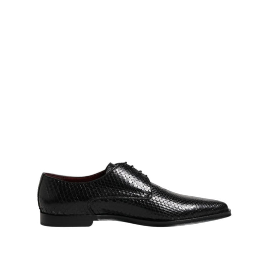 Dolce & Gabbana Black Leather Lace Up Dress Men Derby Shoes Dolce & Gabbana