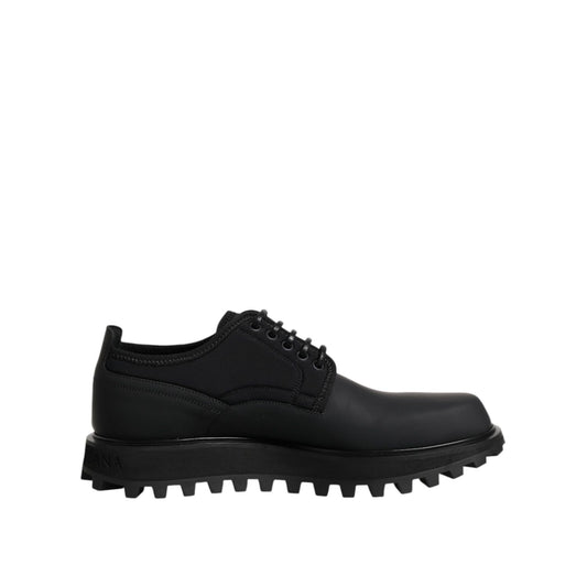 Dolce & Gabbana Black Leather Lace Up Trekking Dress Shoes Dolce & Gabbana