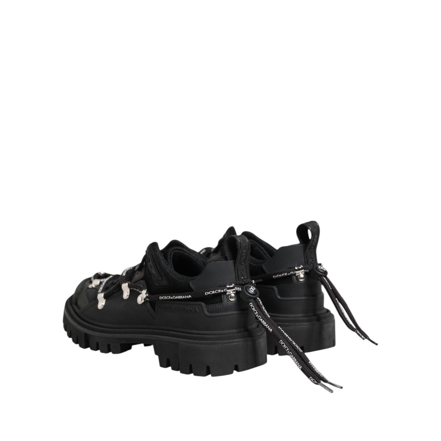 Dolce & Gabbana Black Low Top Lace Up Trekking Sneakers Shoes
