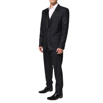 Dolce & Gabbana Black MARTINI 2 Buttons Suit 3 Piece Suit