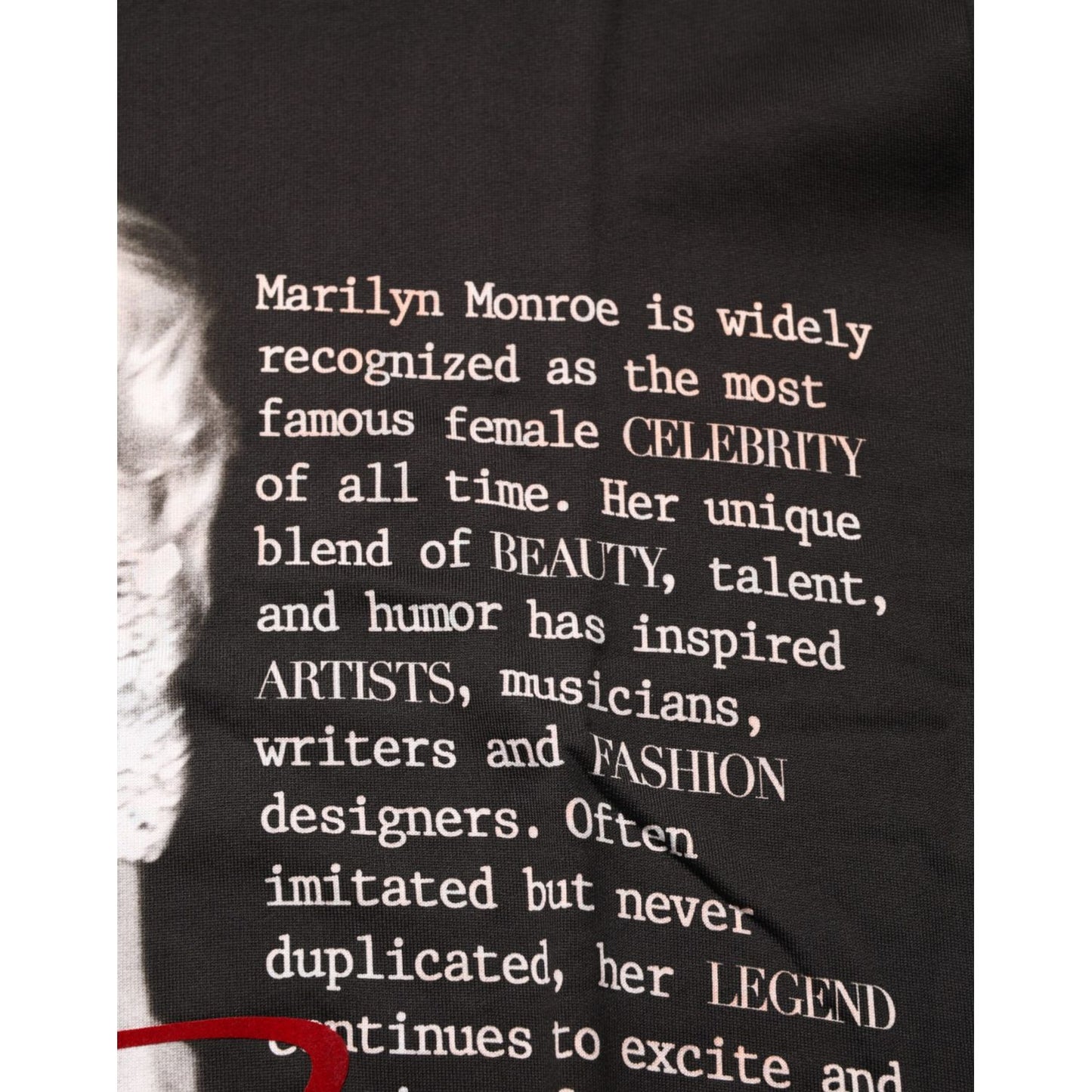 Dolce & Gabbana Black Marilyn Monroe Cotton Crew Neck T-shirt