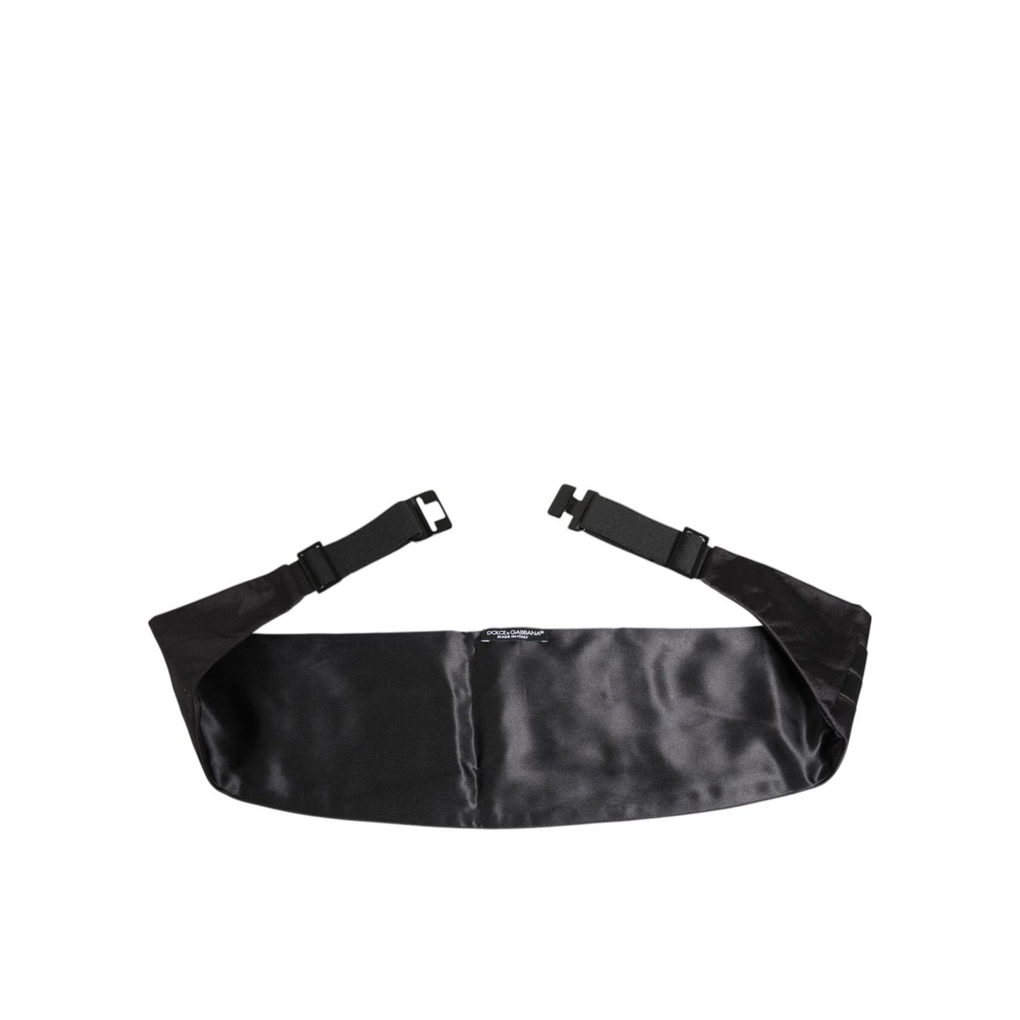 Dolce & Gabbana Black Men 100% Silk Belt Wide Waist Cummerbund