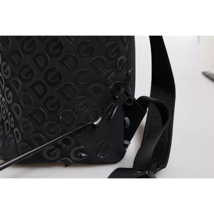 Dolce & Gabbana Black Neoprene Nylon DG Logo School Backpack Bag