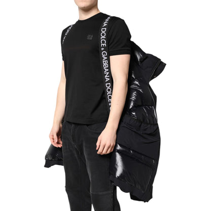 Dolce & Gabbana Black Nylon Full Zip Hooded Parka Jacket