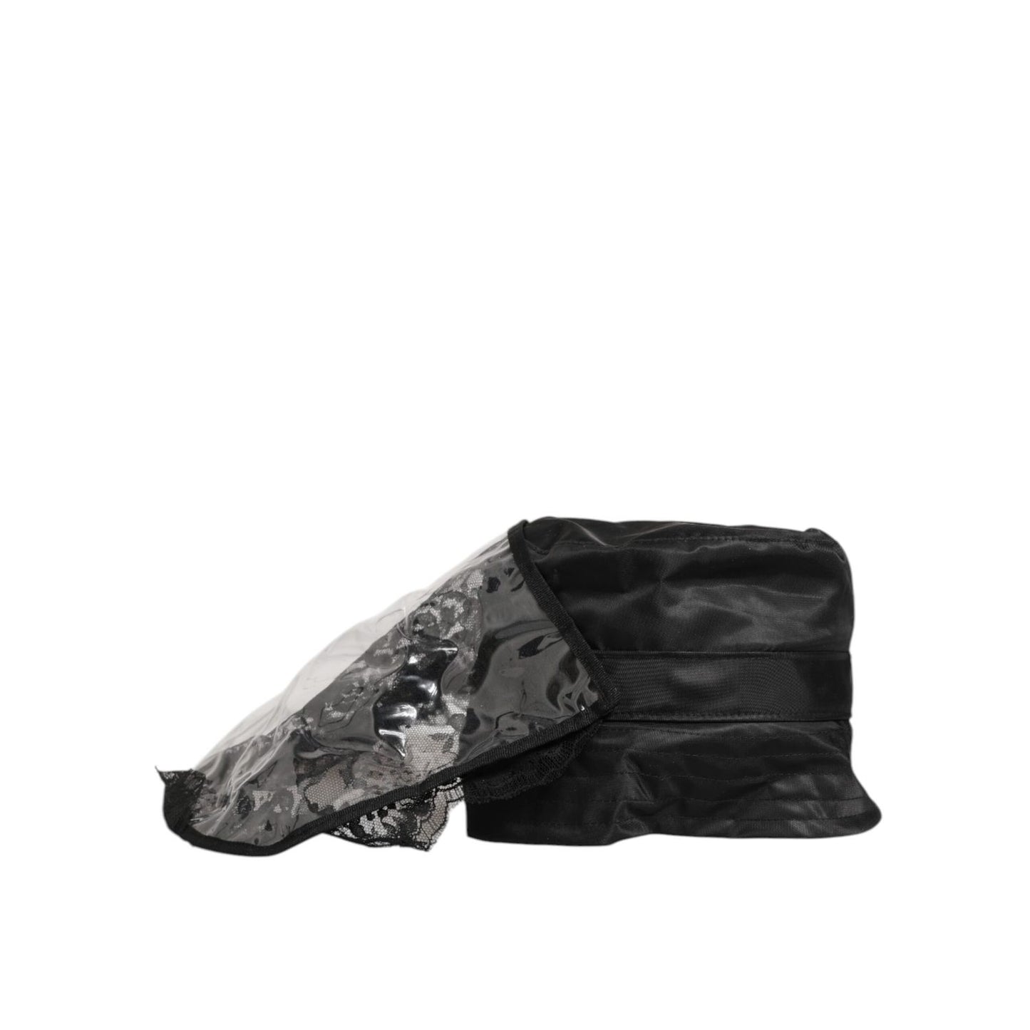 Dolce & Gabbana Black PVC Wide Brim Men Bucket Capello Hat Dolce & Gabbana