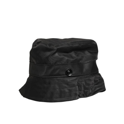Dolce & Gabbana Black PVC Wide Brim Men Bucket Capello Hat Dolce & Gabbana