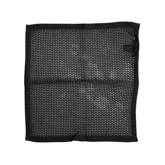 Dolce & Gabbana Black Patterned Cotton Square Foulard Scarf Dolce & Gabbana