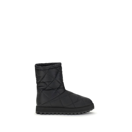 Dolce & Gabbana Black Polyamide Flat Boots Dolce & Gabbana