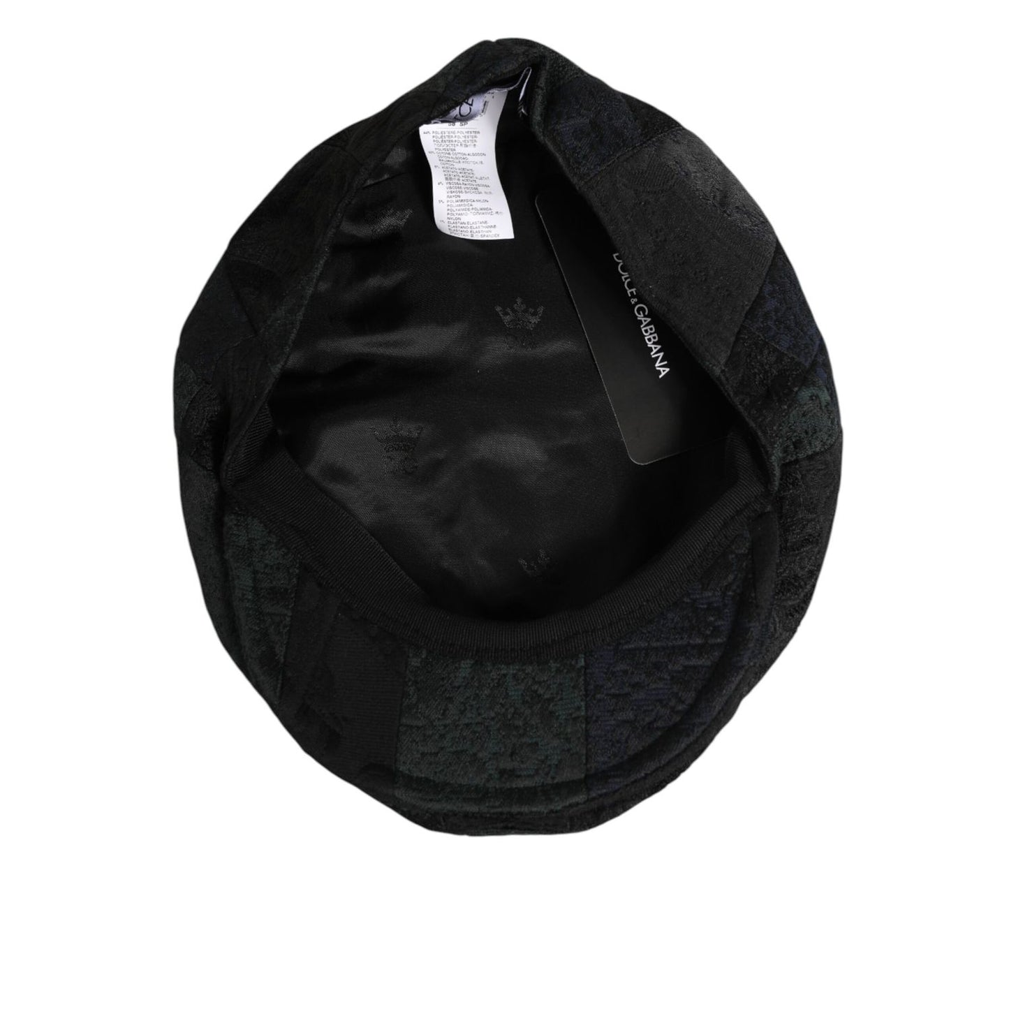 Dolce & Gabbana Black Polyester Newsboy Men Cloth Capello Hat Dolce & Gabbana