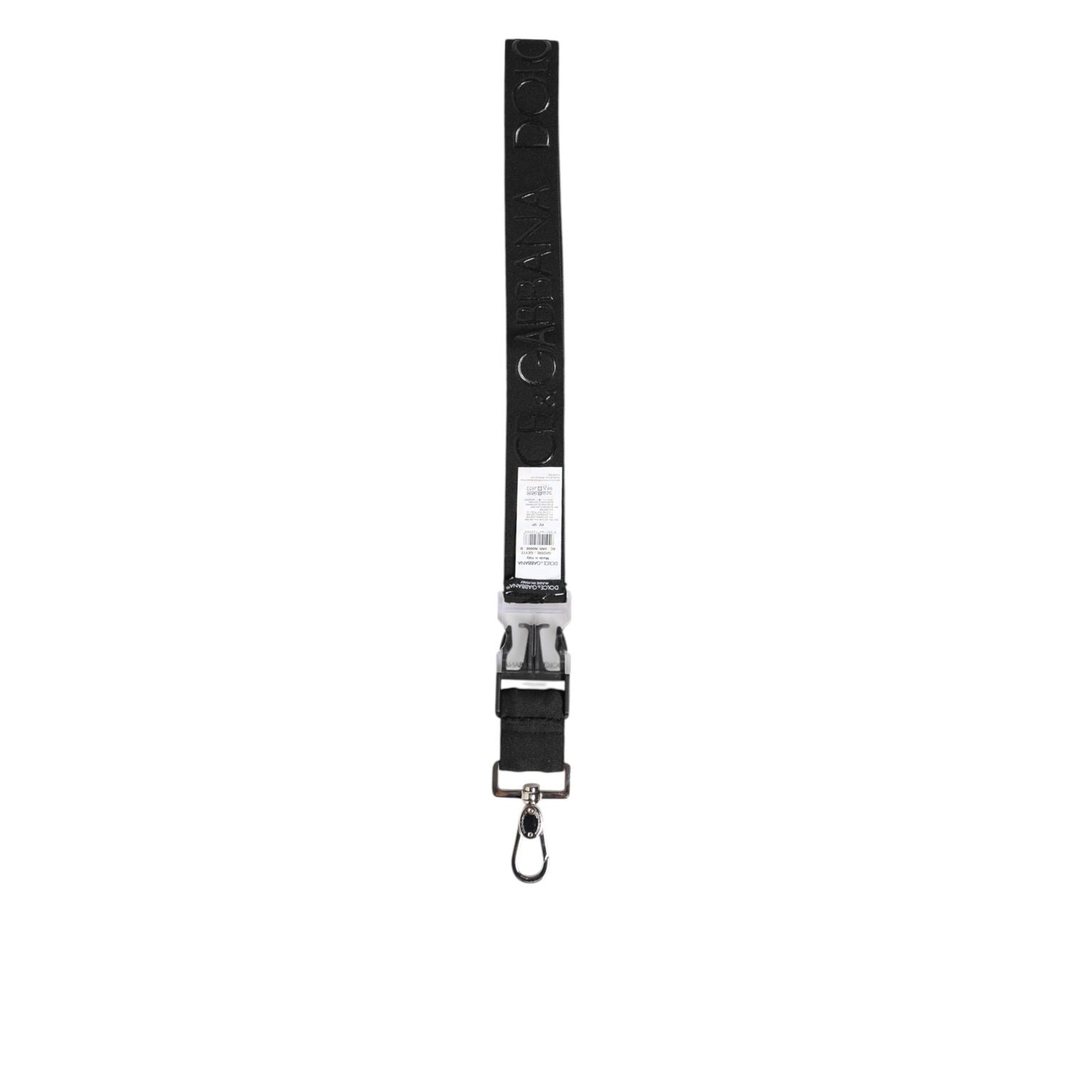 Dolce & Gabbana Black Polyester Stretch Rubberised DG Logo Men Keychain