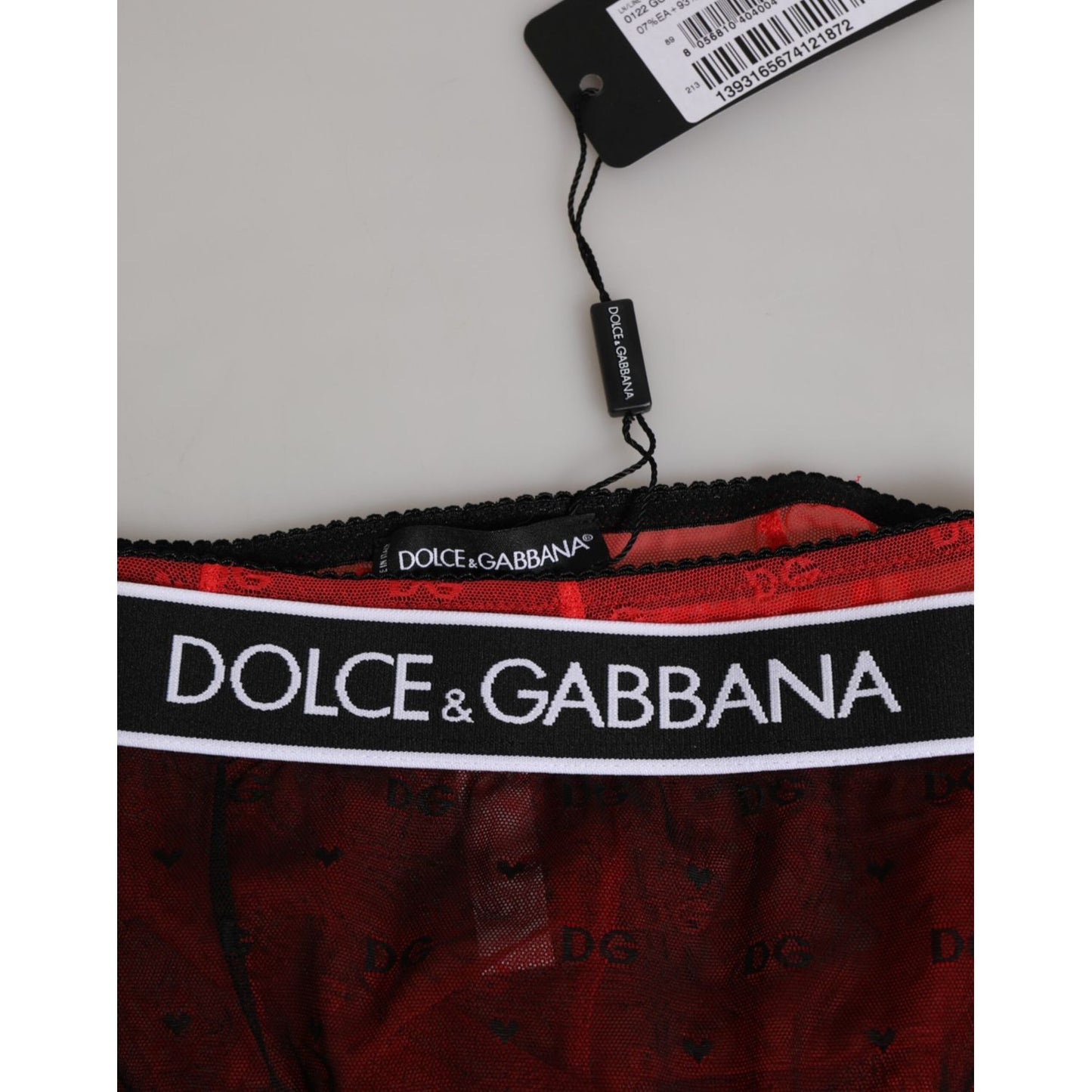 Dolce & Gabbana Black Red Nylon High Waist Girdle Underwear