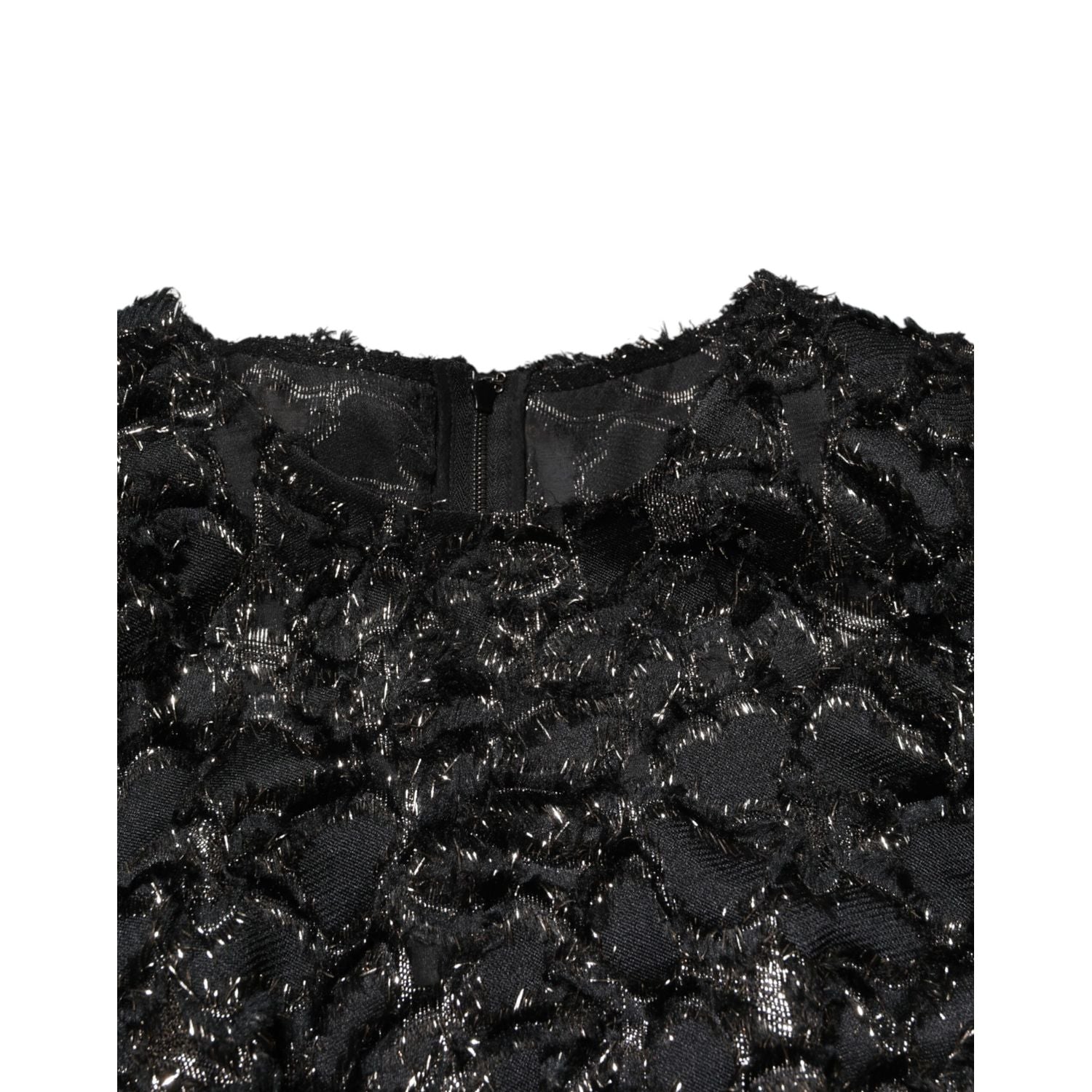 Dolce & Gabbana Black Sequin Bouclé Tweed Sheath Dress