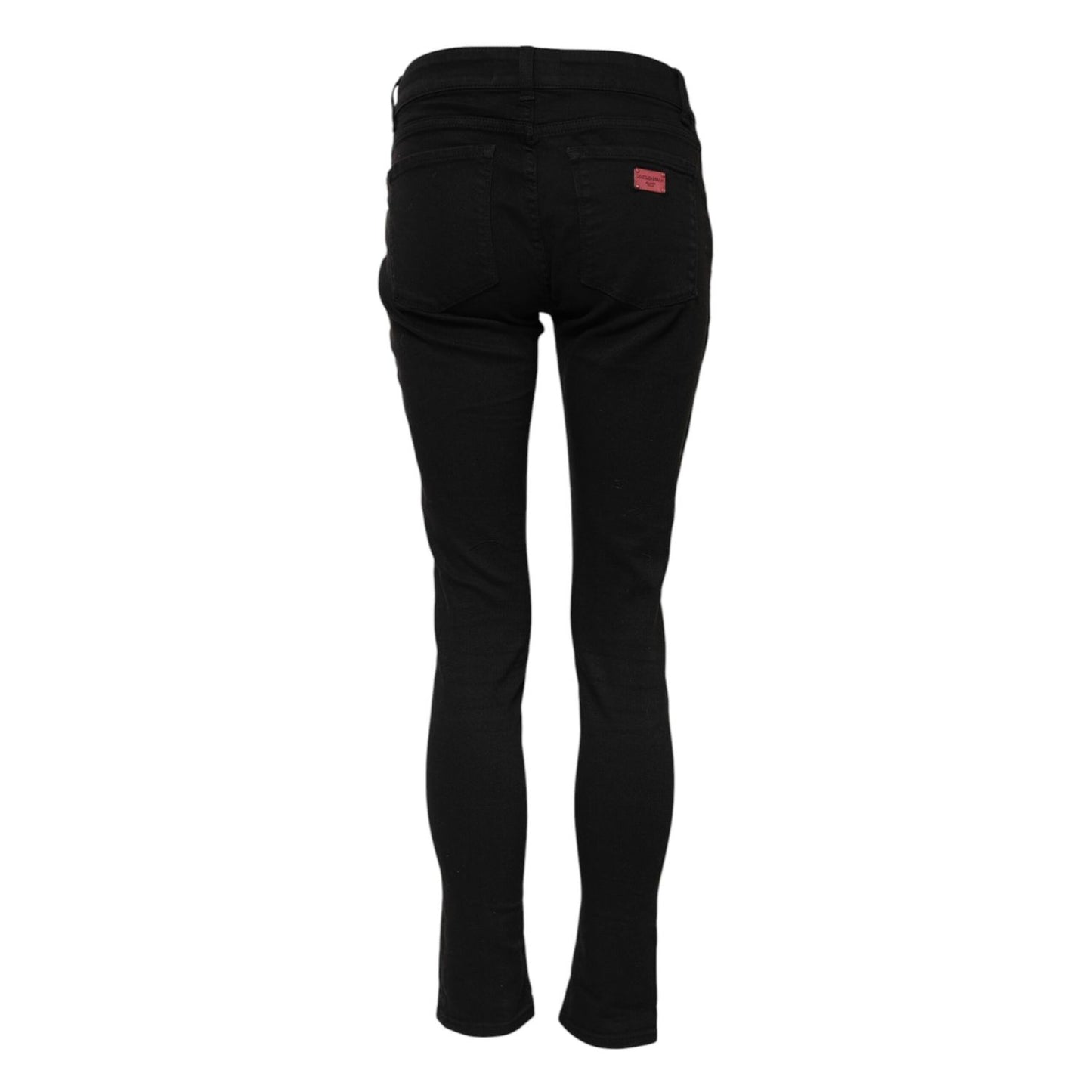 Dolce & Gabbana Black Skinny Cotton Mid Waisted Denim Jeans