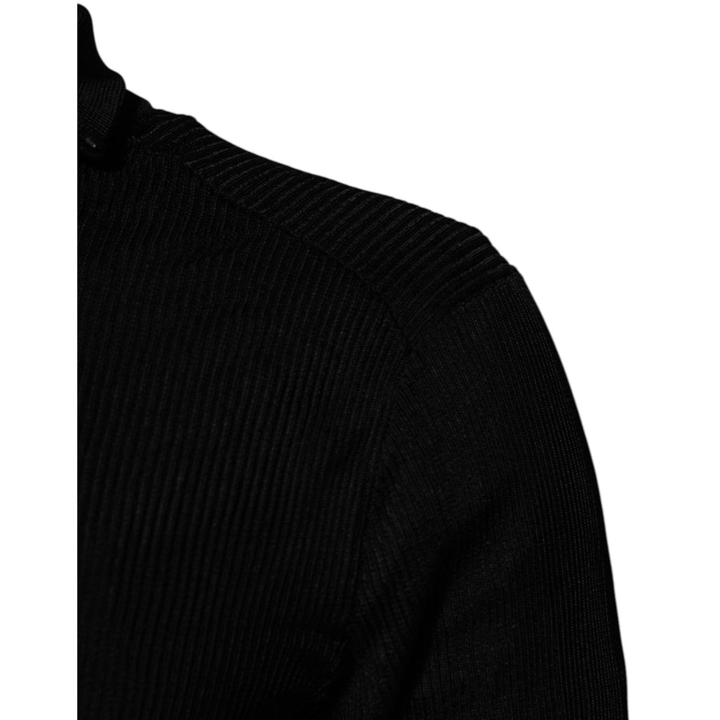 Dolce & Gabbana Black Viscose Turtle Neck Pullover Sweater