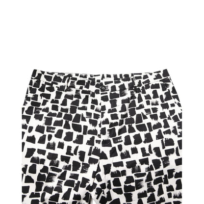 Dolce & Gabbana Black White Abstract Print Cotton Blend Pants