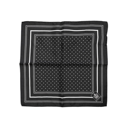 Dolce & Gabbana Black White Polka Dot Men Foulard Scarf Dolce & Gabbana