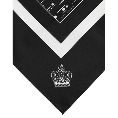 Dolce & Gabbana Black White Printed Square Foulard Scarf