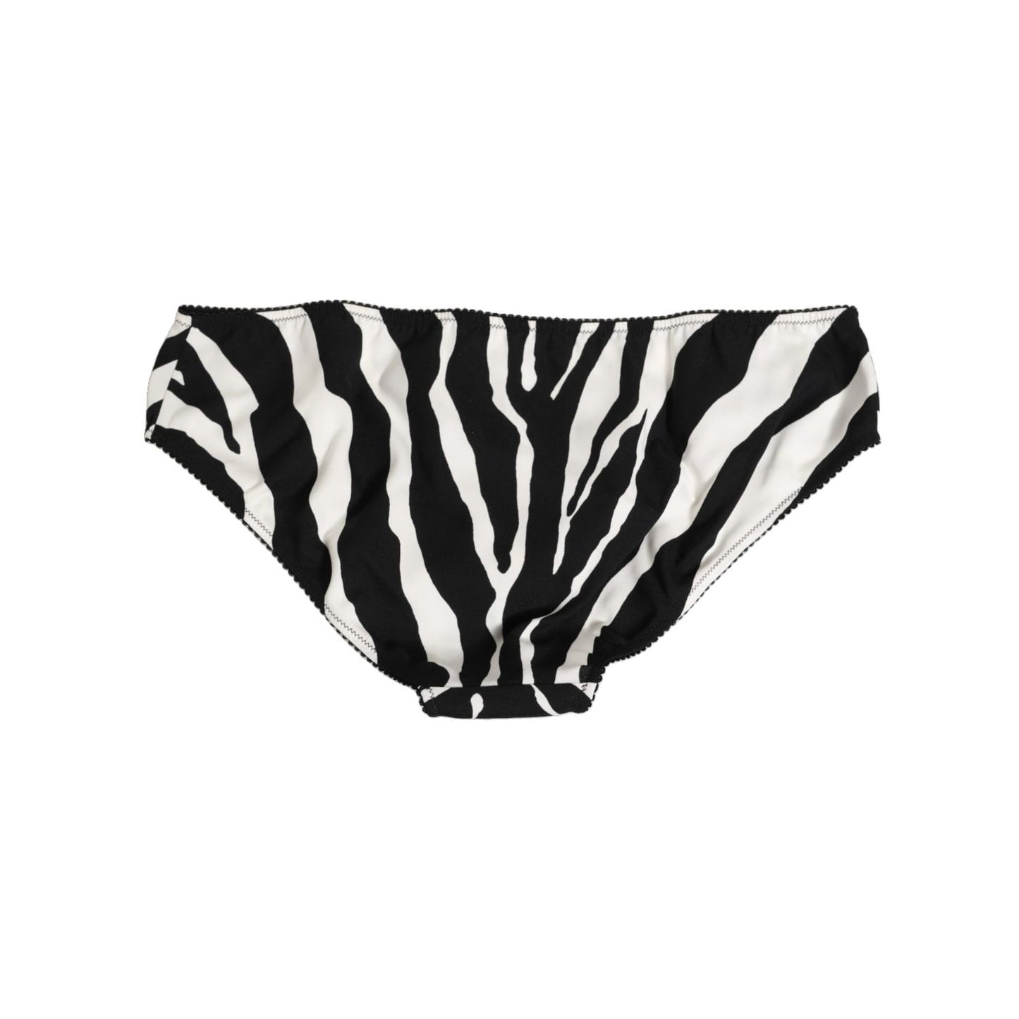 Dolce & Gabbana Black White Zebra Print Slip Briefs Underwear