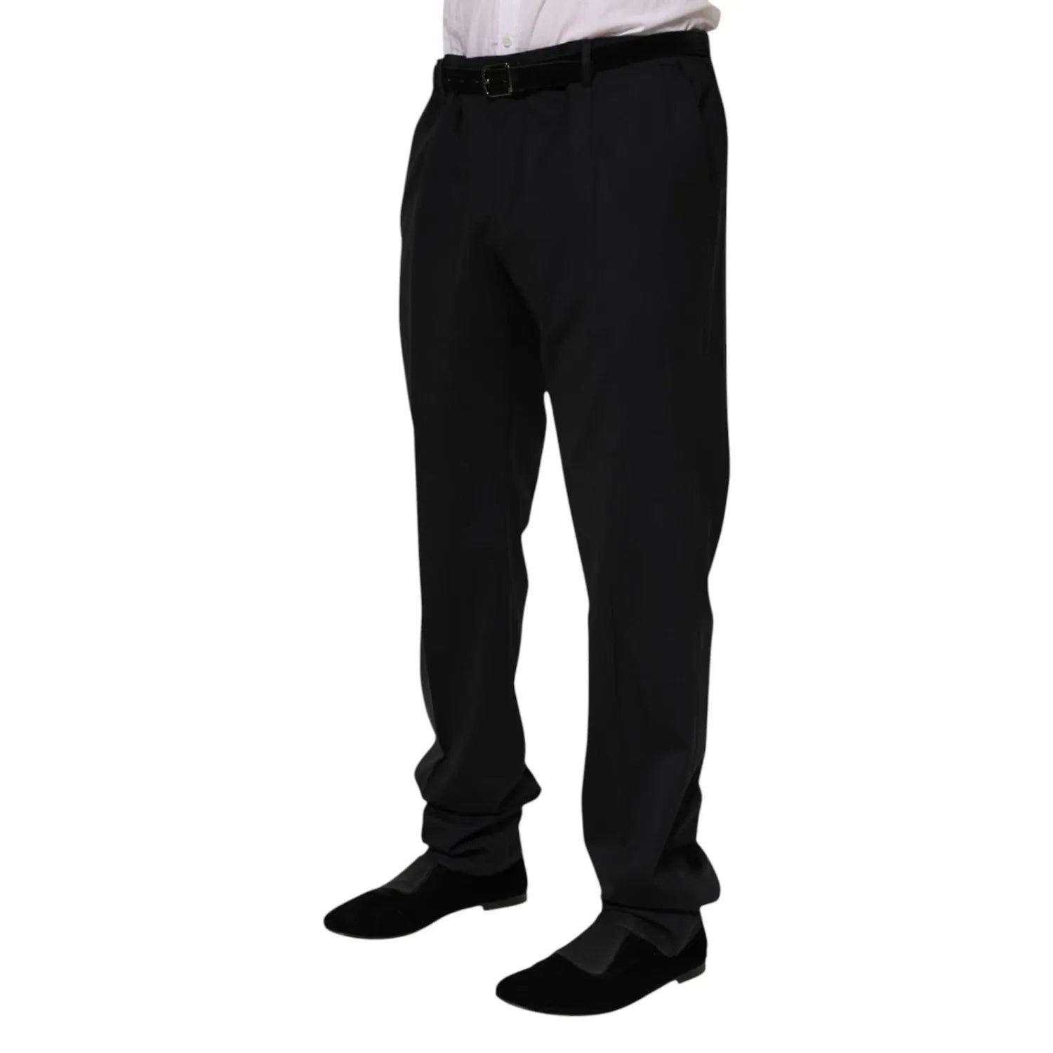 Dolce & Gabbana Black Wool Formal Dress Men Trousers Pants