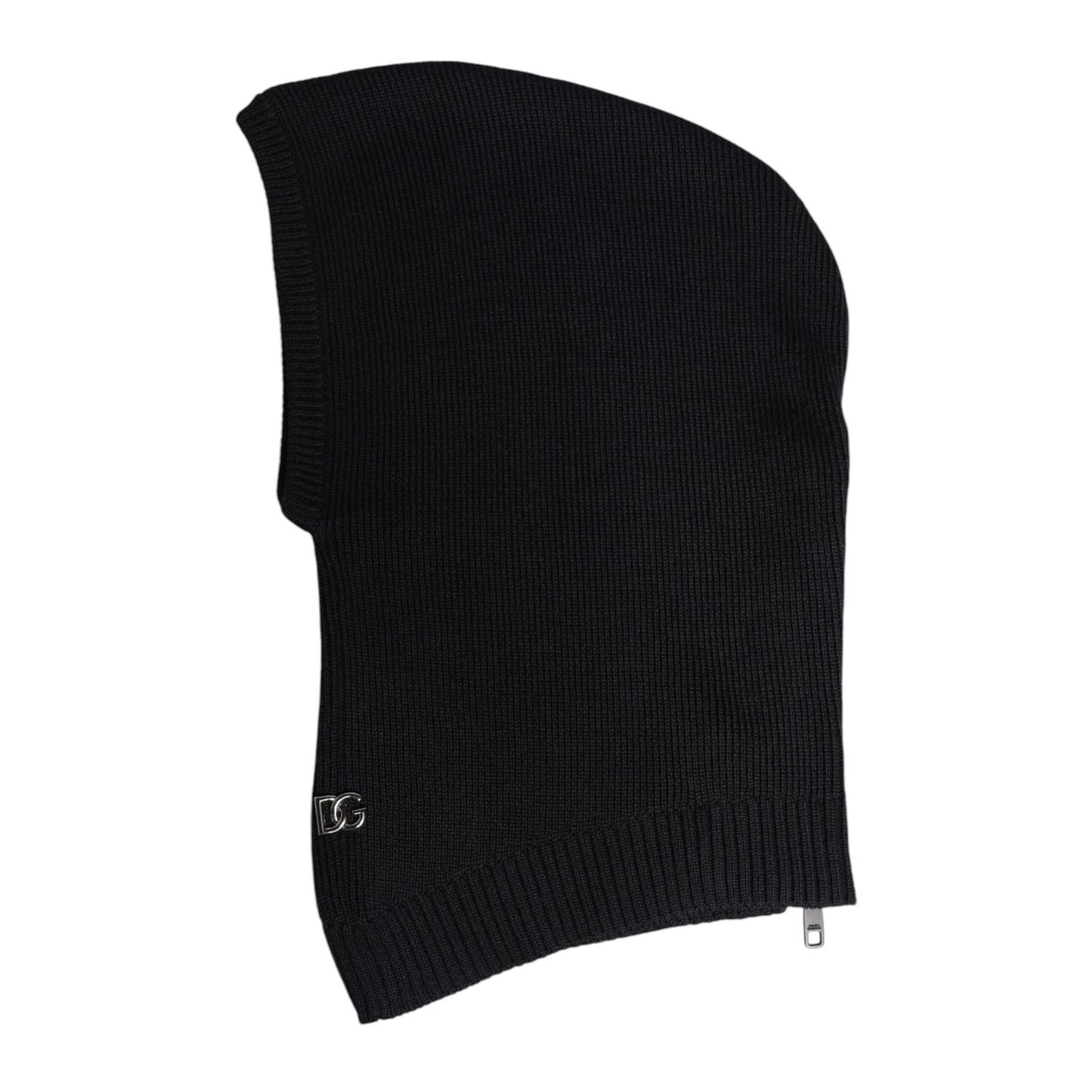 Dolce & Gabbana Black Wool Whole Head Wrap Balaclava Hat Dolce & Gabbana