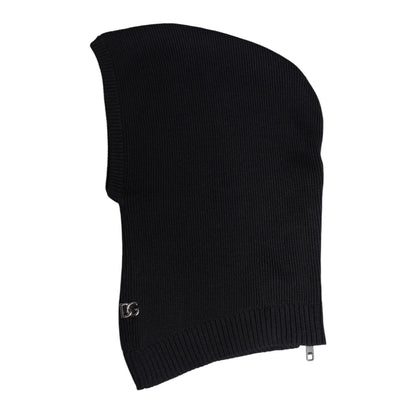 Dolce & Gabbana Black Wool Whole Head Wrap Balaclava Hat Dolce & Gabbana