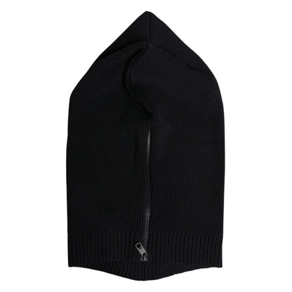 Dolce & Gabbana Black Wool Whole Head Wrap Balaclava Hat Dolce & Gabbana