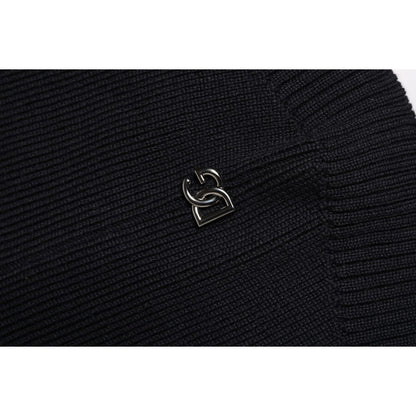Dolce & Gabbana Black Wool Whole Head Wrap Balaclava Hat Dolce & Gabbana