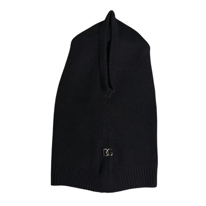 Dolce & Gabbana Black Wool Whole Head Wrap Balaclava Hat Dolce & Gabbana