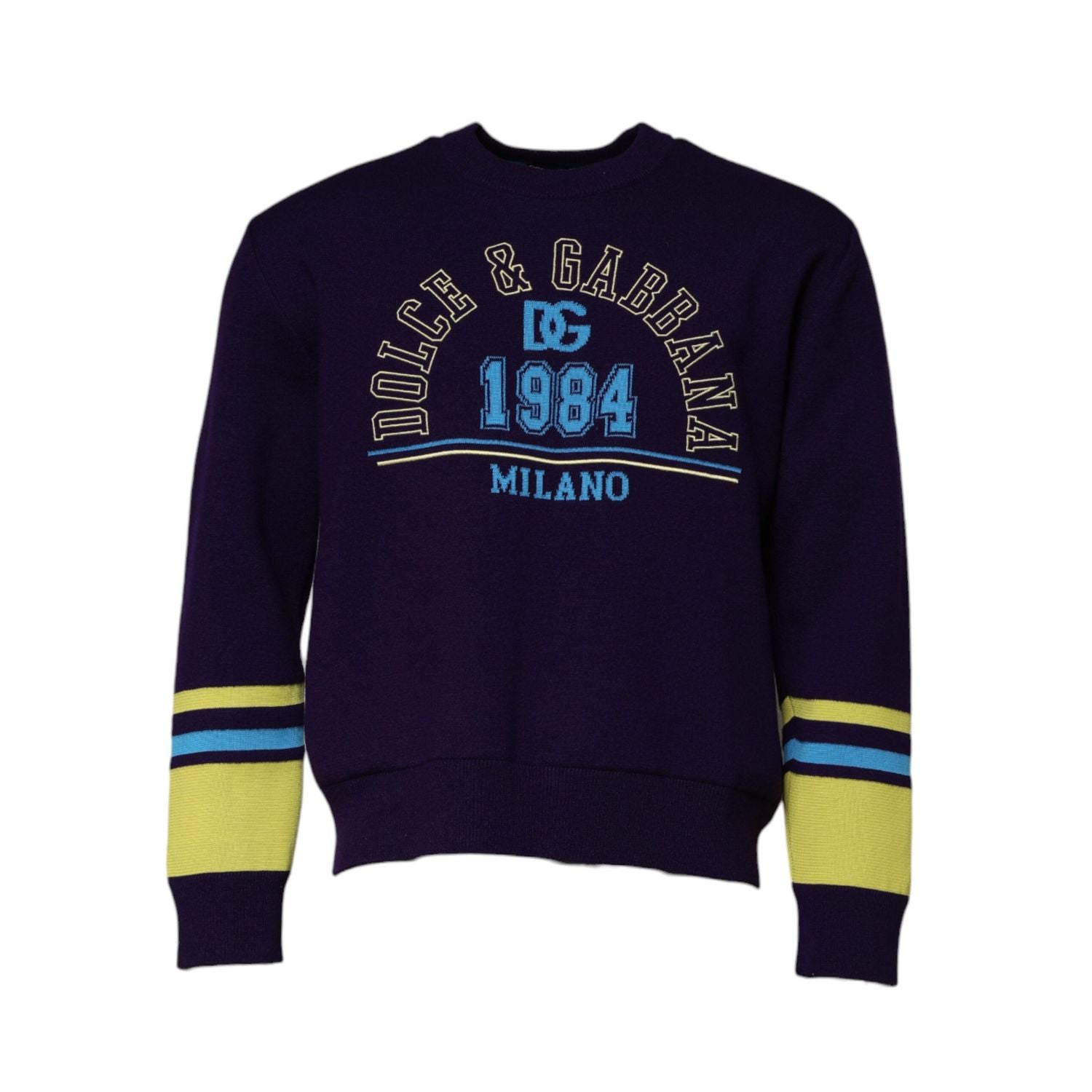 Dolce & Gabbana Blue 1984 Milano CrewNeck Sweatshirt Sweater